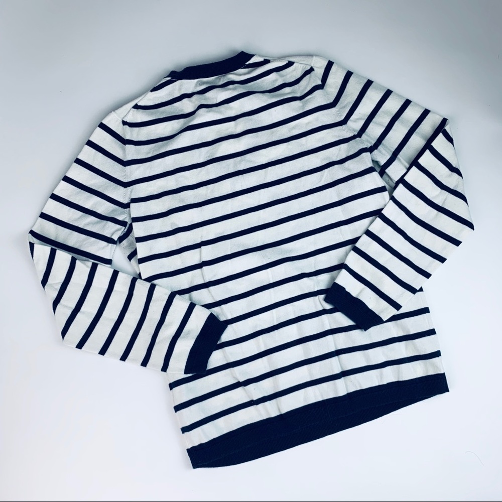 💰SALE Tommy Hilfiger V- Neck Striped Long Sleeve - Picture 5 of 5